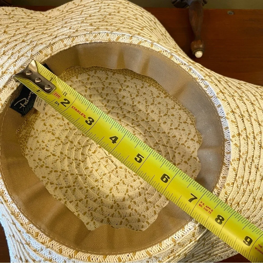 Panama Jack Natural Straw Sun Hat - Light Beige